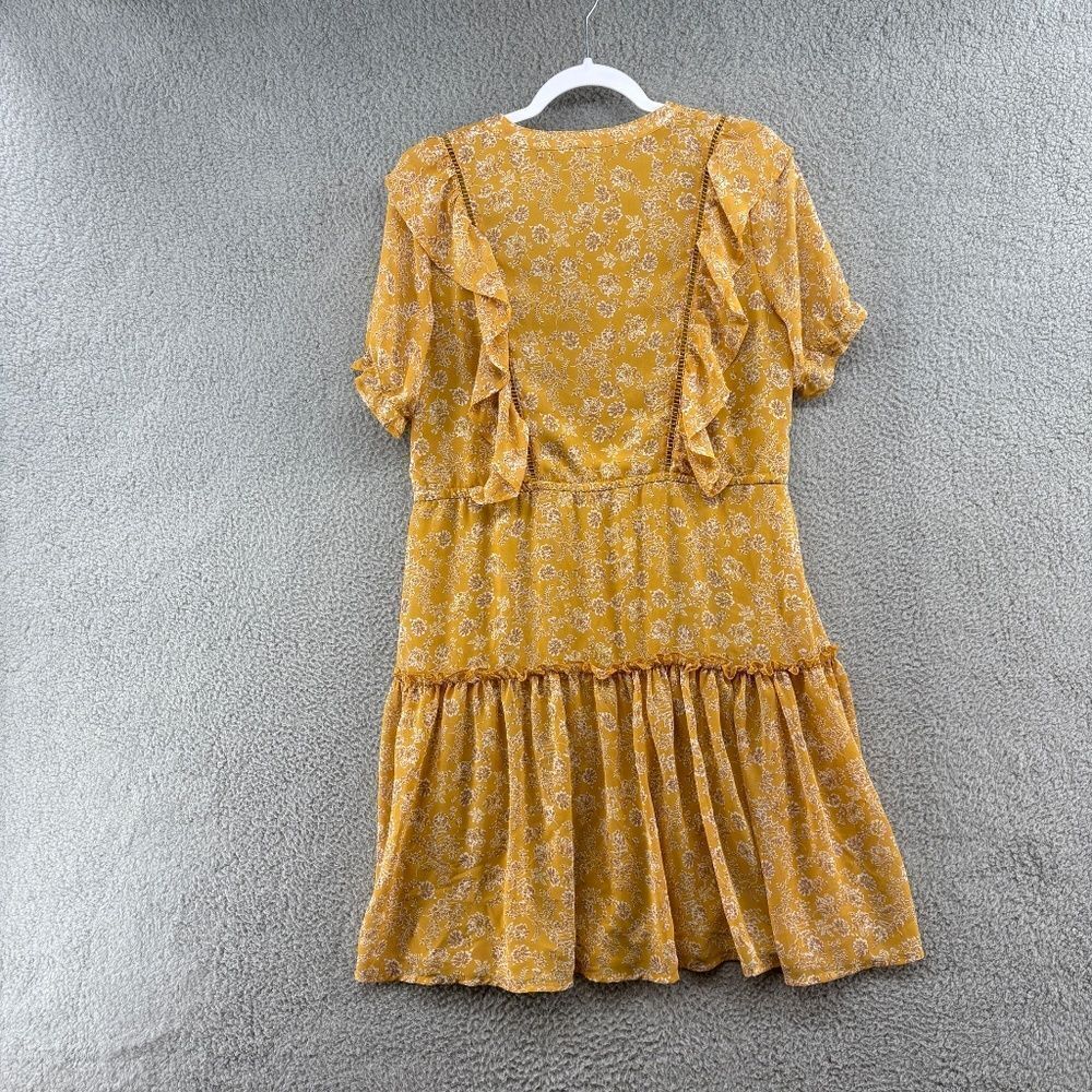 Rooley tiered floral short sleeve dress ruffle cottage core cinched waist sz M - Picture 2 of 11